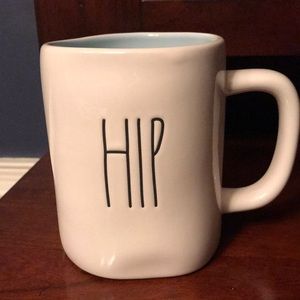 Rae Dunn Double sided HIP HOP blue and white Mug